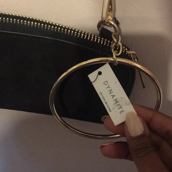 DYNAMITE Black Suede Clutch/Crossbody Bag - Picture 3 of 5